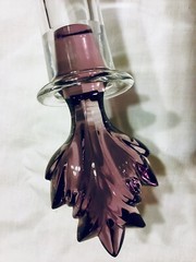 STUNNING Vintage SAINT LOUIS France Crystal Clear Purple Wine Decanter Carafe