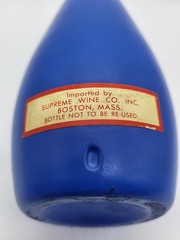 Vintage 1966 Concellos Portuguese White Wine Bottle Blue Opaque Painted Glass 9&Prime;