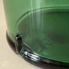 Antq CROFT Port Wine Bottle Embossed Nautical Ship Emerald Green Glass c.1900