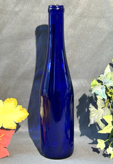 Cobalt Blue Glass Wine Bottle Small 10.75&Prime; Tall, Home Brew, New & Ready to Use!