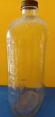 Vintage Clear Pressed Glass with Grapes 1/2 Gallon Wine Bottle with Lid