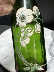 Vtg Collectible Perrier Jouet Fleur de Champagne Painted Bottle Empty No Label
