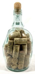 Vintage 1.5 Liter Glass Wine Jug Filled With Corks
