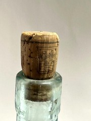 DF vino d’italia wine bottle Vase vintage Aqua Blown Glass
