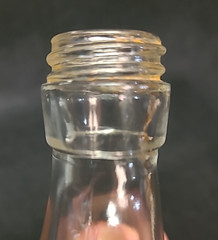Vintage 2/5 Pint Wine Flask Bottle, Unmarked, 6.75&Prime; Clear, Screw Top