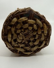 VTG Rustic Demijohn Bottle Wicker/Rattan Wrapped Aqua Green Glass 16.5 Inch