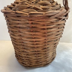 Vtg Wicker Wrapped Demijohn De Muller Spain Green Glass Wine Bottle 12.5”h x 8”w