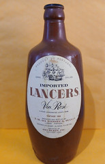LANCERS 1966 VIN ROSE Brown Painted Glass Jug Portugal /JM Da Fonseca Empty