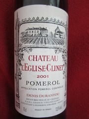 2001 Chateau L&rsquo;Eglise-Clinet Empty Wine Bottle no cork