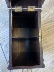 Antique Double Bottle Wine Caddy Wood And Leather W/ Buckle