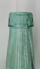 Antique 1860 Green 12&Prime; Wine Jug Valencia Glass Bottle Carbon Demijohn