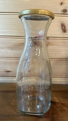 Paul Masson Winery Collectible Clear Glass Wine Bottle 14 oz Vintage Decor