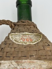 2 Vintage Wicker Case Wine Bottles 1966 – Quinta Lisbon Wine – Portugal (empty)