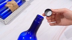 Empty 750ml Blue Wine Bottles with Screw Cap & Seal Rope – 6 Pack for Weddings,