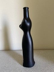 Happy Black Cat Mosel Riesling 13&Prime; EMPTY Bottle Vase Satin Matte Halloween