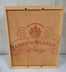 Vintage Cresta Blanca Winery Crate Wooden Box Antique Glass Bottle AL CAPONE?