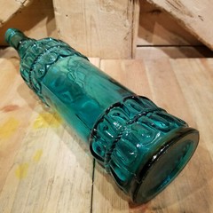Teal Blue 13&Prime; Decorative Bottle w Cork Rope & Loop Wine/Oil/Syrup – Swanky Barn