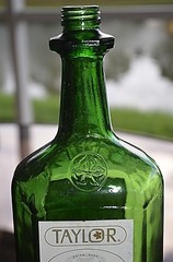Vintage TAYLOR Dry Sherry Wine Bottle Dark Green Hammondsport NY New York