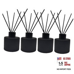 PCS Reed Diffuser Bottle, Empty Matte Black Glass Jar with Black Round 4