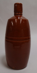 Brown Clay Portuguese Lancers Wine Bottle Portugal Vintage Vin Rose MCM Red