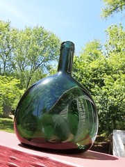 Vintage Mateus Rose Style Vintage Teal green empty Wine Bottle UNLABELED
