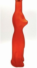 Happy Cat Orange Glass Empty Wine Bottle German Reisling Decorative Vase/Bottle