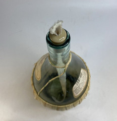 Chianti Empty Glass Wine Bottle Outside Torch 1.5 L Rattan Wrapped Wick Italy