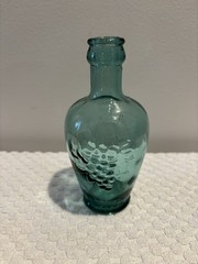 Vtg Cantine Vaselli Orvieto Clear Blue Green Wine Bottle 6&Prime; tall Orvieto