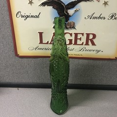 Large Vintage Green Fish Shaped Pescevino Bottle 13inch Wine