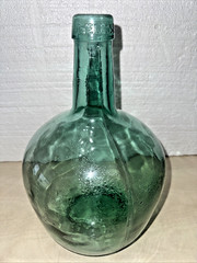 Large Aque Glass Ayelense Demijohn Wine Bottle 12” Vintage(J2)