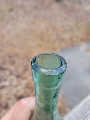 Green Hand Blown Torpedo Wine Bottle Round Bottom 7  » Tall