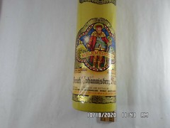 Vintage 1979 MELKMEISTER STONEWARE Wine BOTTLE Colorful Paper Labels