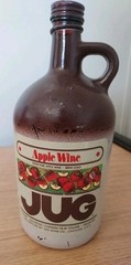 Vintage Apple Jug, 1970s, brown bottle Empty