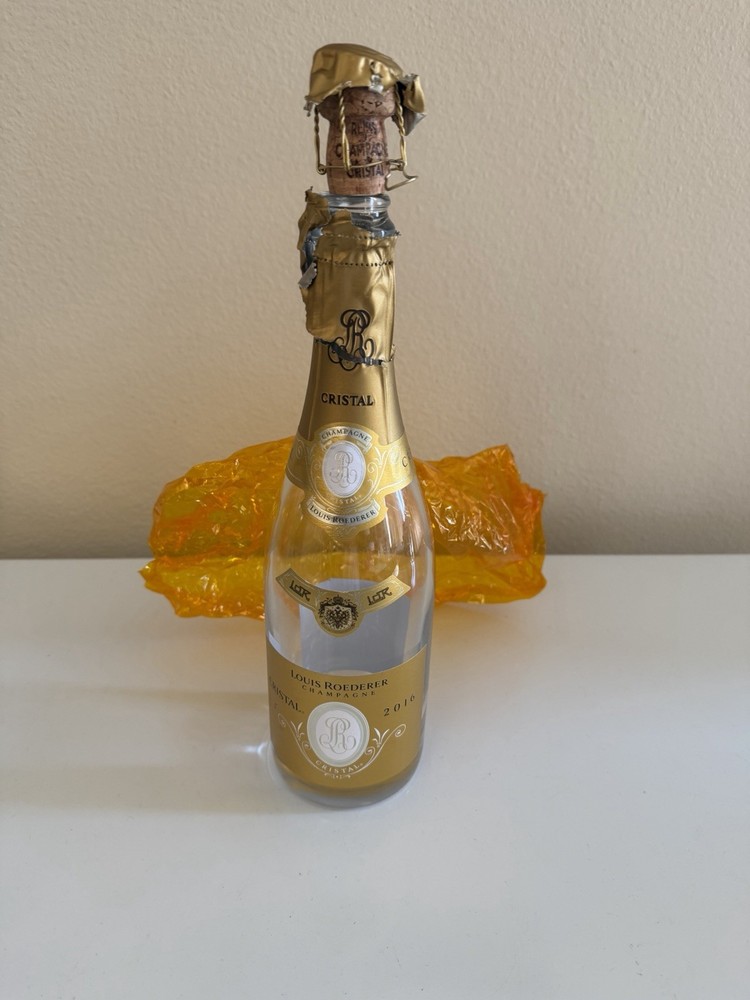Empty Bottle with Cork and Foil Crystal Louis Roederer 2016