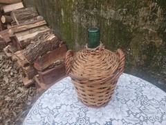 Vintage Wicker Wrapped Viresa Demijohn Large 13 Inch