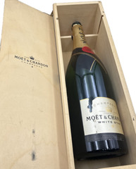 Moet & Chandon Champagne Bottle XL Empty Jeroboam 3Ltr w/ Painted Wood Crate