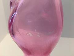 Pink Glass Cat Shaped Wine Bottle Empty 2006