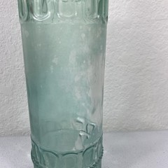 Vintage Decorative Blue Glass Textured Wine Bottle – 12 1/4 inches READ
