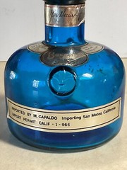 Vintage Italian Beccaro Acqui Cobalt Blue Glass Wine Bottle Made in Italy