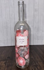 Le Rose Decorative Wine Bottle Pink Floral Glass Stopper French Without Top