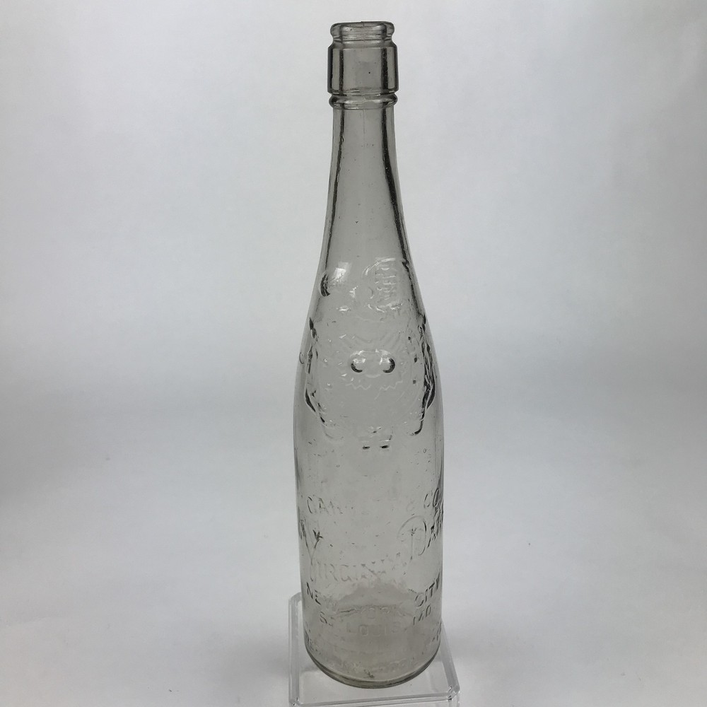 Garrett & Co Virginia Dare American Wine Bottle Clear Glass 1 5/8 Pints No
