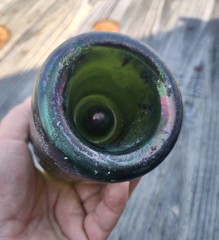 Antique Unbranded Wine Bottle With Iridescent Colored Patina Collectible