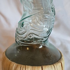 Vintage Long Neck Twisted Spiral Bottaro W/ Raffia Base Empty Wine Bottle 15&Prime;