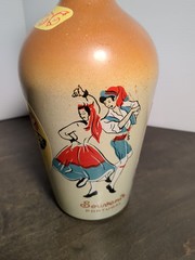 Vintage Souvenir Portugal Fondango Ribate Jo Rose Wine Glass Bottle