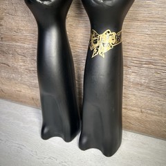 Set of 2 HAPPY CAT Wine Bottles 13&Prime; Tall Riesling Matte Black Collectable Decor