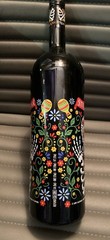 Stella Rosa Black Day Dead Empty Wine Bottle Sugar Skull Halloween Decor *Rare*