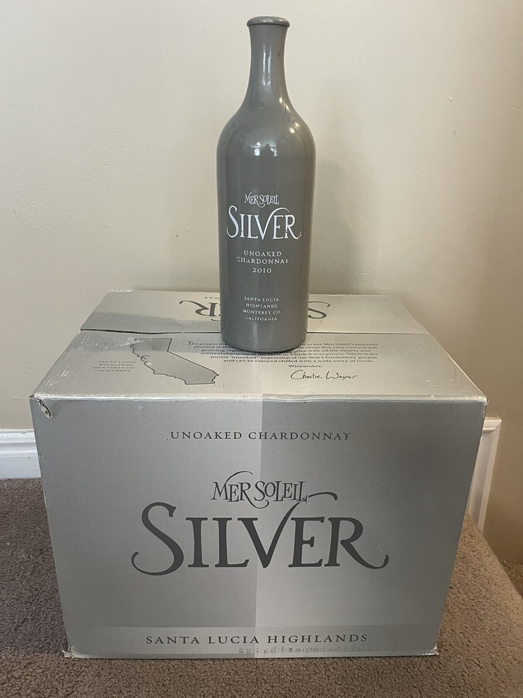 Mer Soliel Silver Chardonnay Ceramic Bottle Empty Home Decor Bottle 750ML
