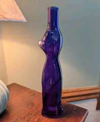 Blue Happy Cat Wine Bottle 13&Prime; 1 Free Cork Of Choice RHEINHESSEN-RIESLING Empty