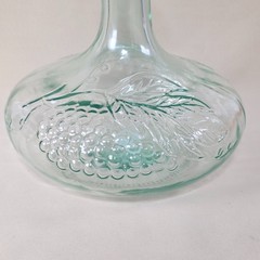 Vetreria Etrusca Italian Grapevine Wine Decanter Aqua Glass Bottle 9&Prime; Tall