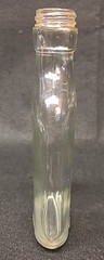 Vintage 2/5 Pint Wine Flask Bottle, Unmarked, 6.75&Prime; Clear, Screw Top